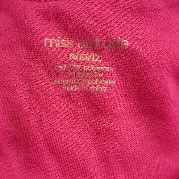 Miss attitude pink layered tank top size girls medium 10/12 - Picture 4 of 4